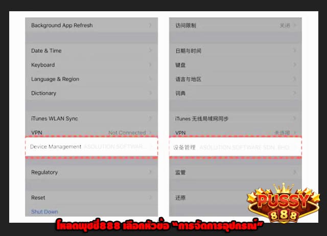โหลดพุซซี่888 เลือกหัวข้อ การจัดการอุปกรณ์